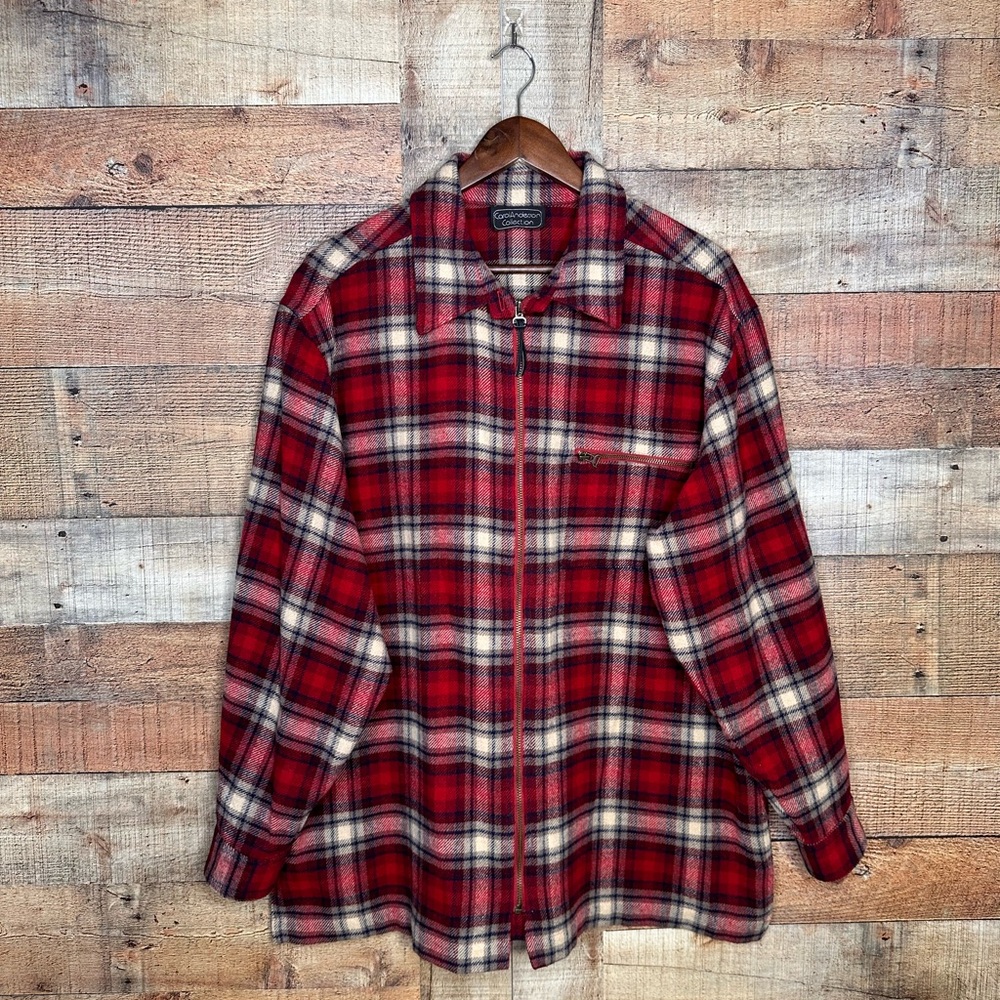 Vintage Flannel Zip shacket XL